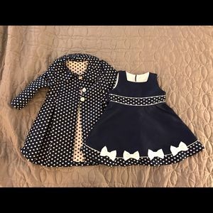Toddler Easter dress with matching overcoat.