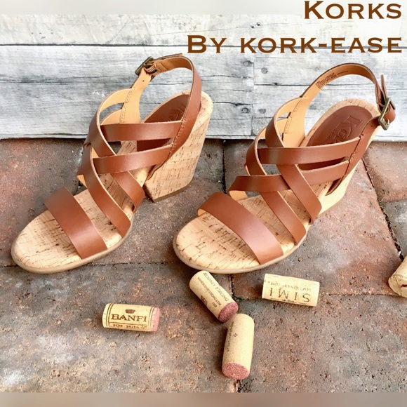 Kork-ease Shoes - Gorgeous Korks wedge luggage tan leather w/ cork