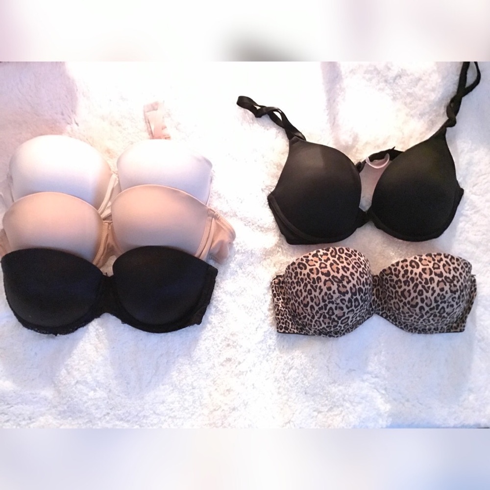 Lot of 5 VS PINK Push up bras 34C