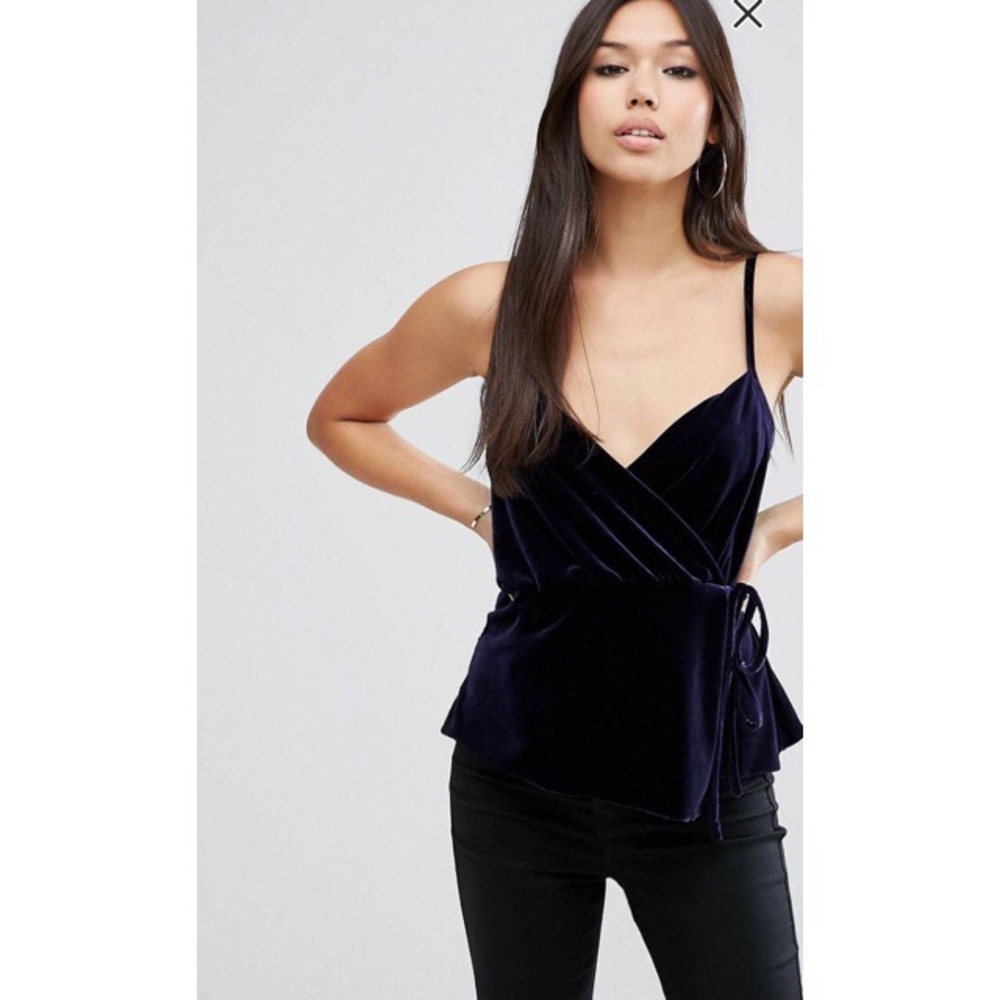 ASOS velvet wrap cami