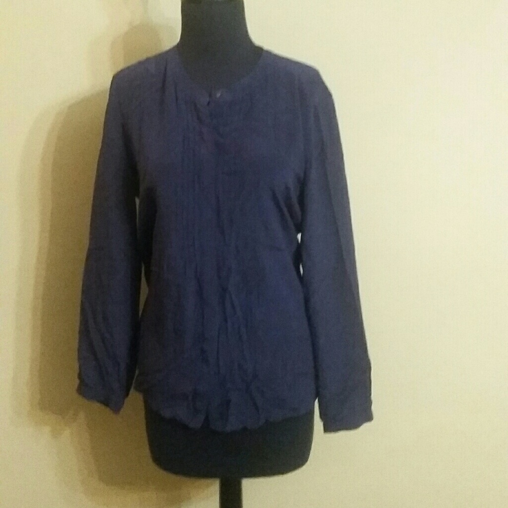 Banana Republic blue silk blouse