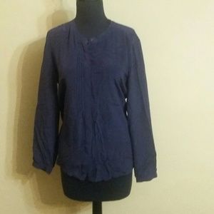 Banana Republic blue silk blouse