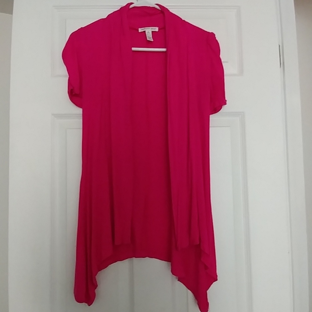 Pink short sleeve cardigan