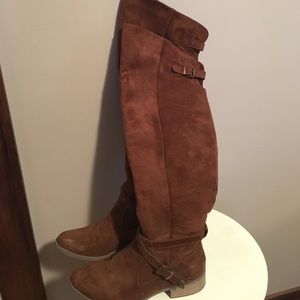Over the knee suede boots