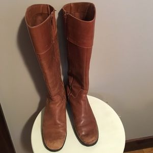 Tan leather boots
