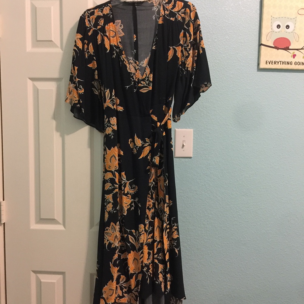 Zara wrap around printed dress.