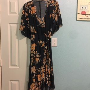 Zara wrap around printed dress.