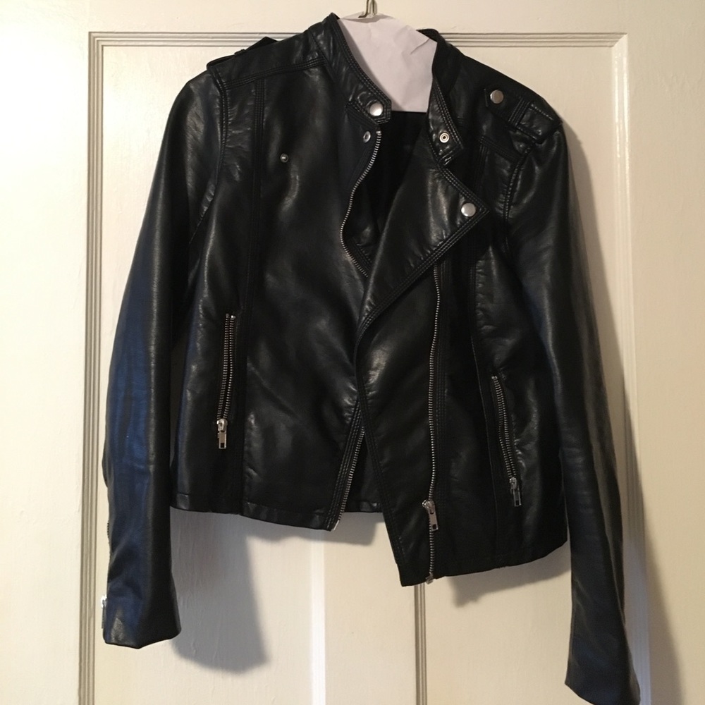 Black leather jacket