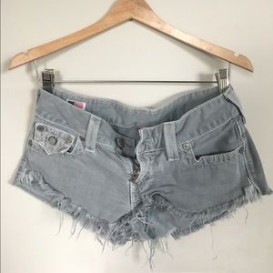 True Religion Gray Denim Shorts - lightly worn