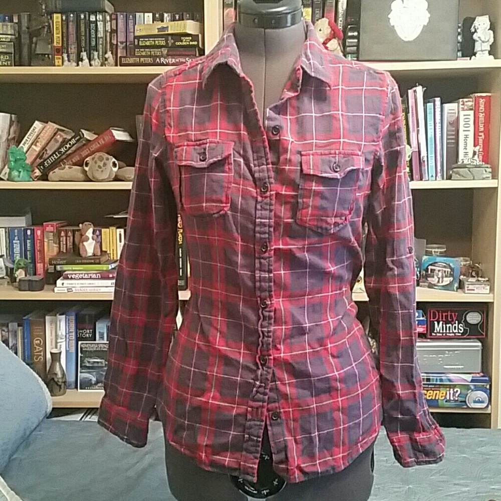 CLEARANCE! Blue and red flannel shirt