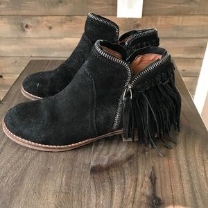 Dolce Vita Black Fringe Booties