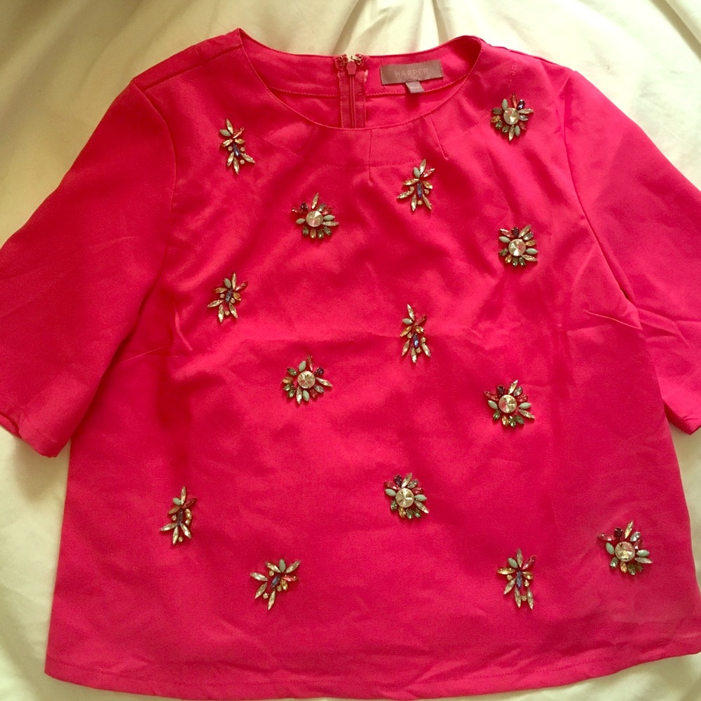 Hot Pink Embellished Top