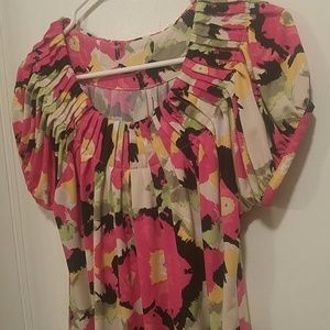 Short sleeve Flower print blouse size L