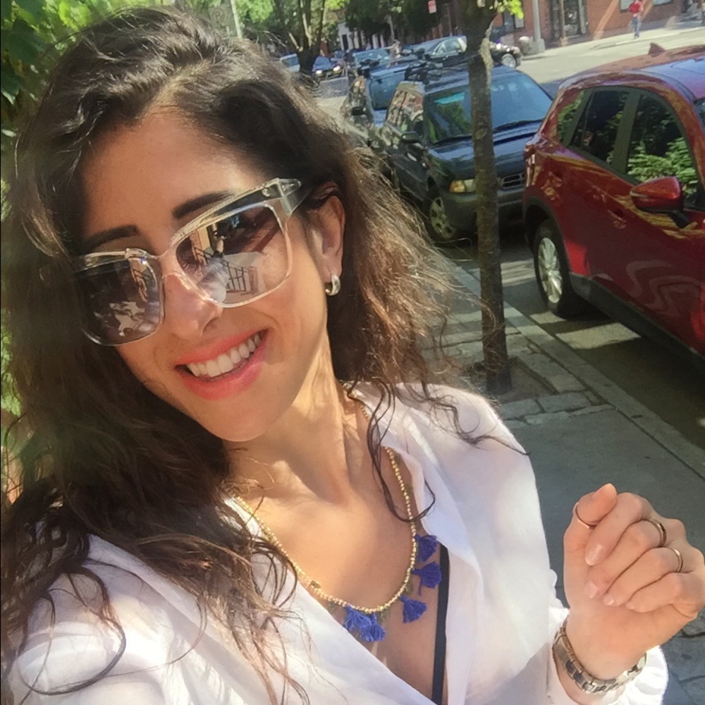 blue & gold fringe necklaces