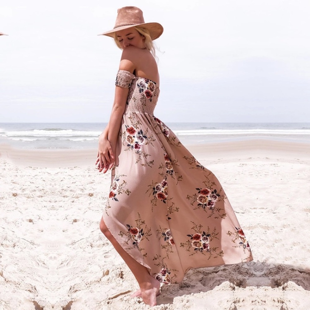 Katana Ivory Floral Off The Shoulder Maxi Dress - Picture 5 of 8