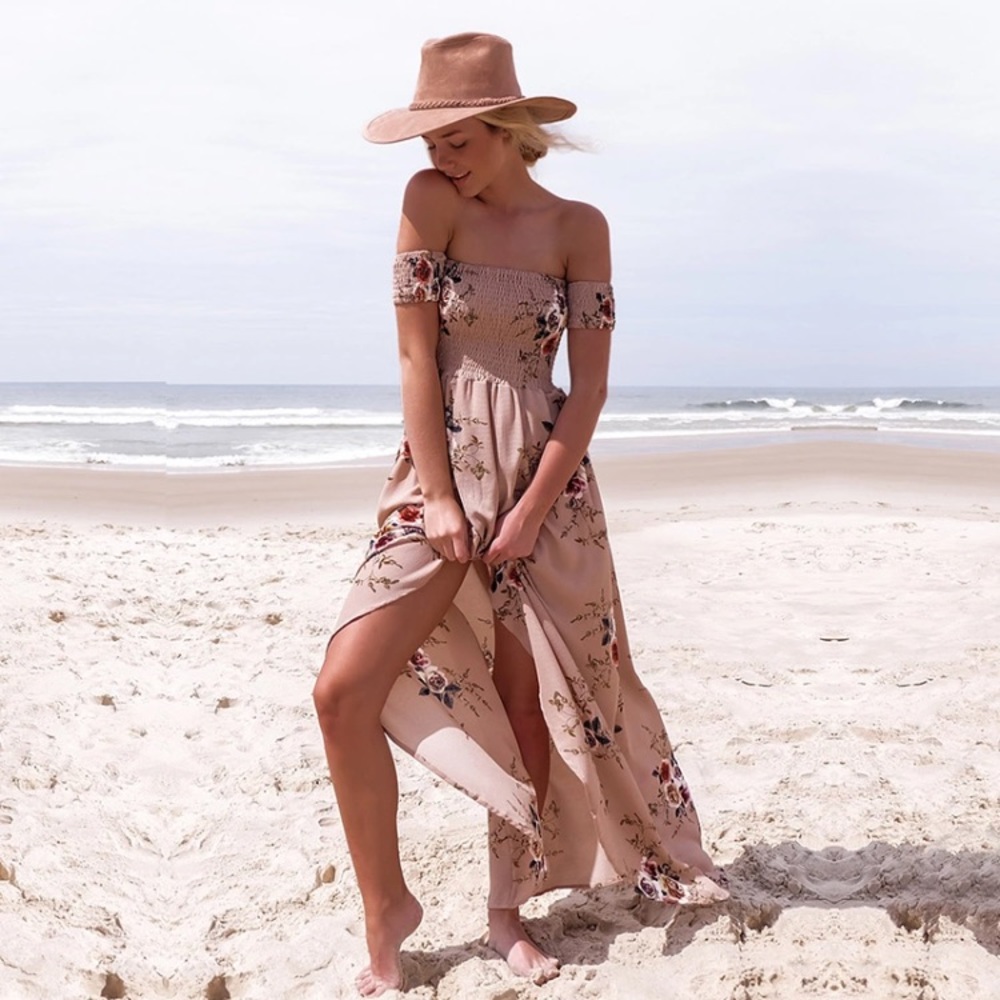Katana Ivory Floral Off The Shoulder Maxi Dress - Picture 6 of 8