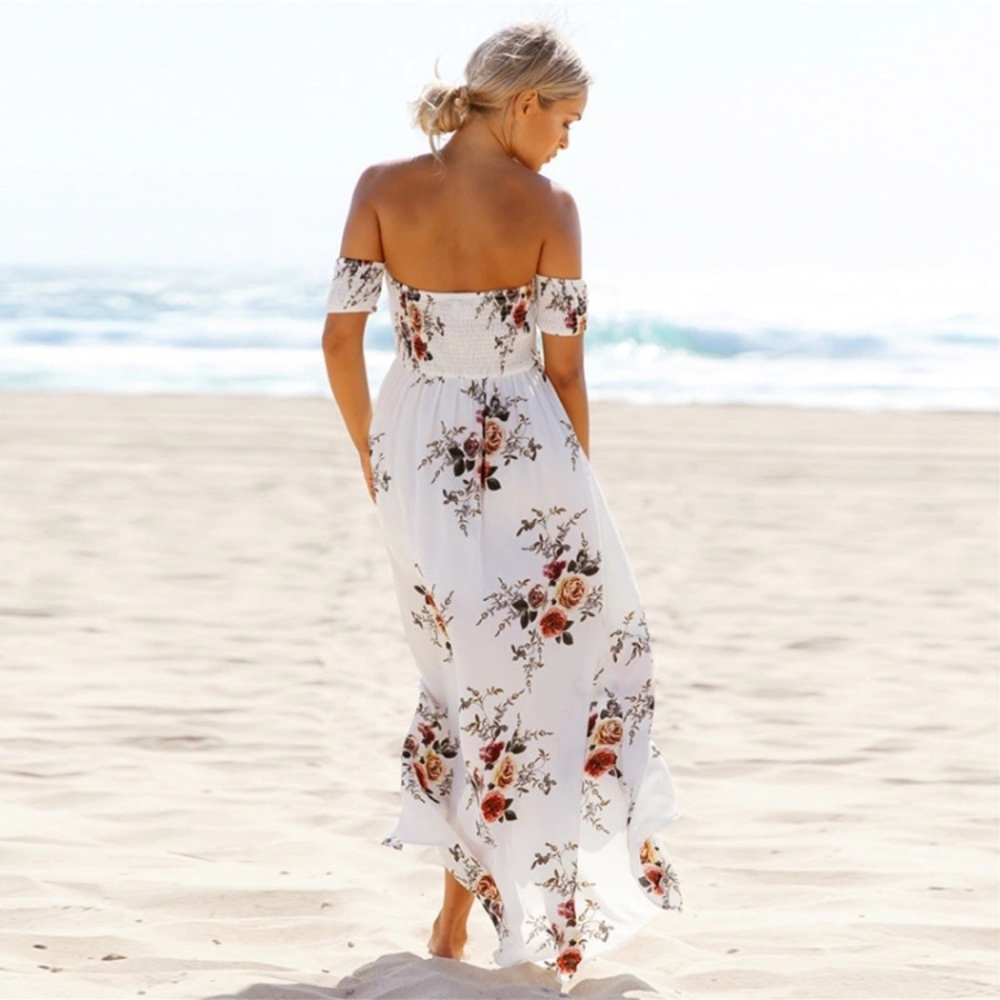 Katana Ivory Floral Off The Shoulder Maxi Dress - Picture 3 of 8