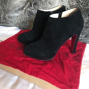 Christian Louboutin suede ankle bootie