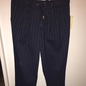 Navy Pinstripe Joggers