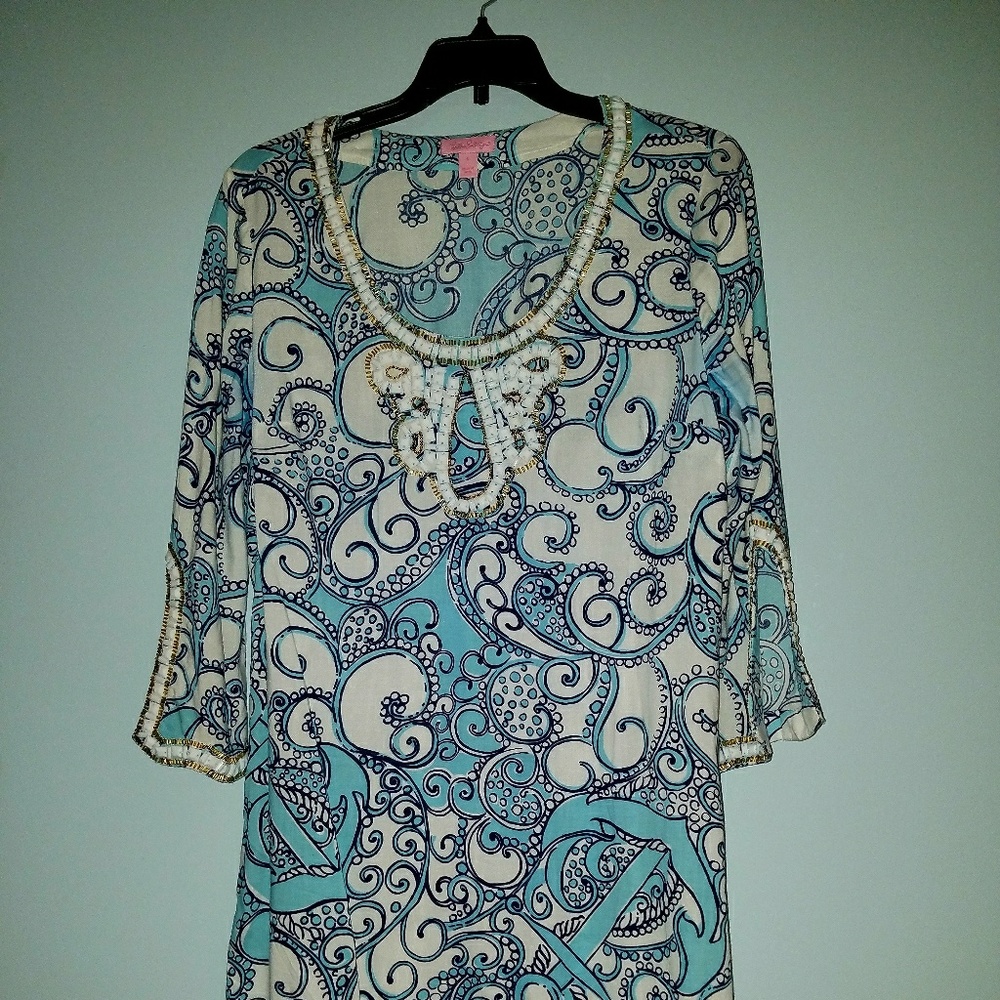 Ancor print Lilly Pulitzer embellished dress