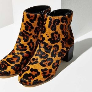 Thelma Leopard Print Ankle Booties
