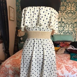 Anchor and sailboats strapless dress