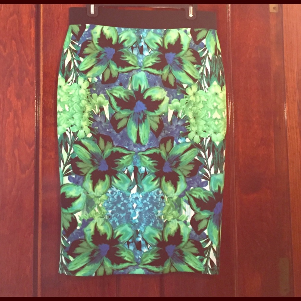 Floral Print Pencil Skirt