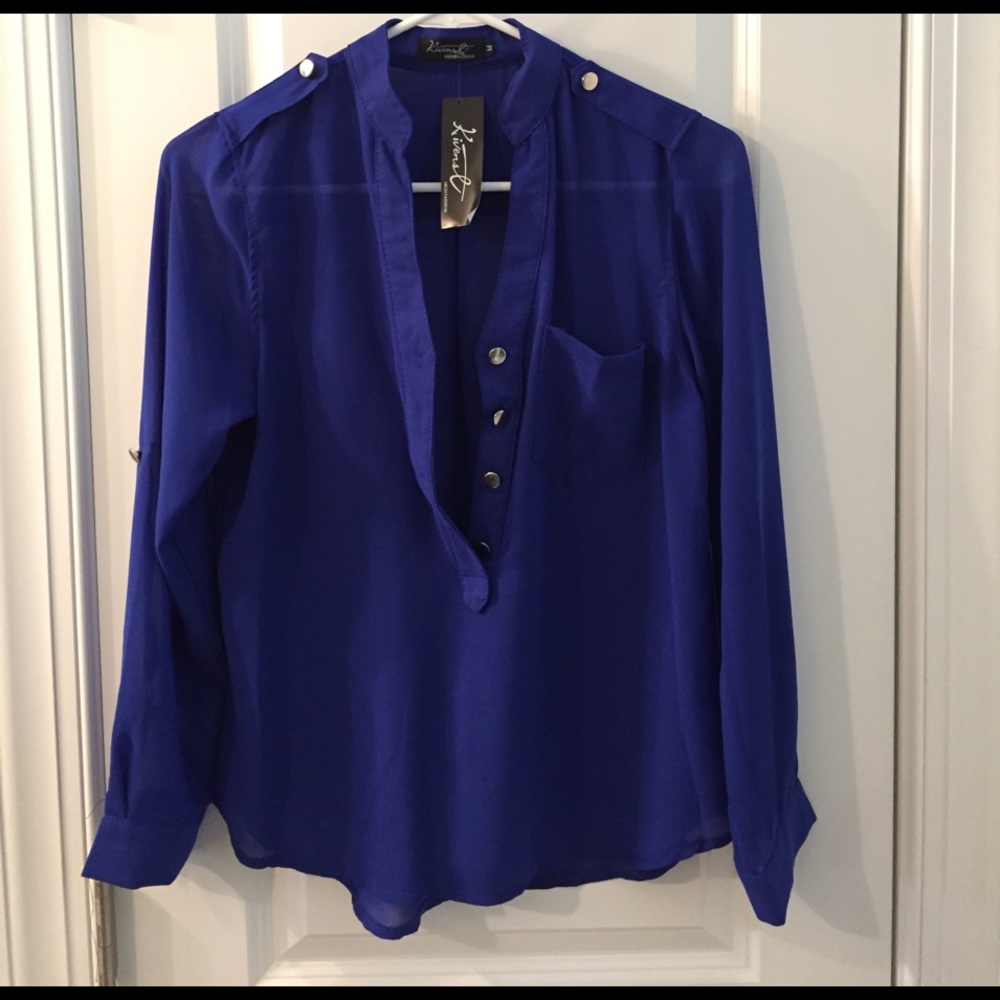 Kivenst High Fashion Blue Blouse