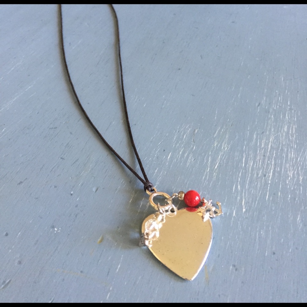 American Eagle Long Necklace with Heart and Anchor