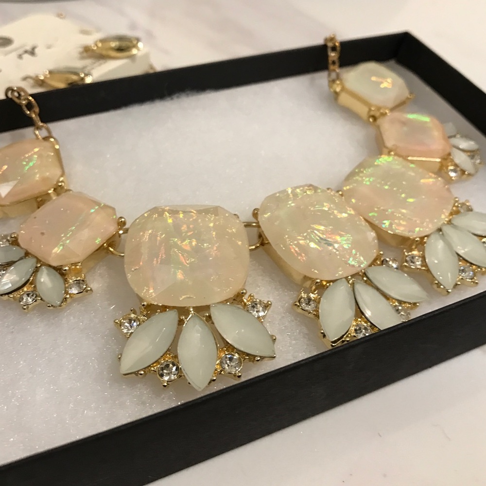 • SOLD• Bobble Style Necklace Opal with Earrings