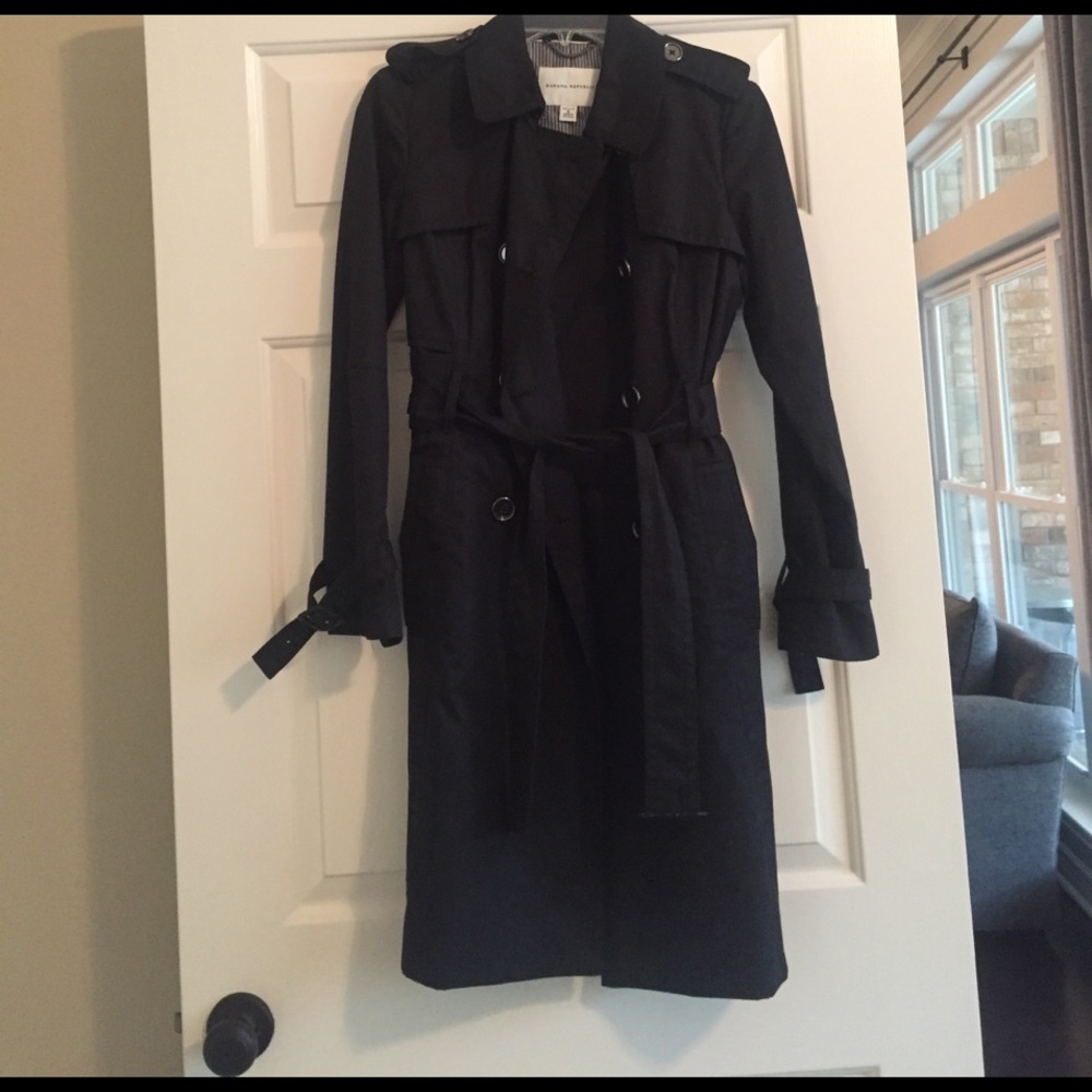 Banana Republic Cotton Rain Trench Petite Small