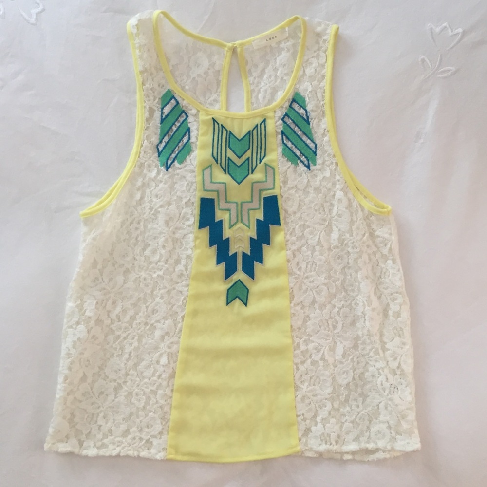 Lush Chiffon and Lace Top