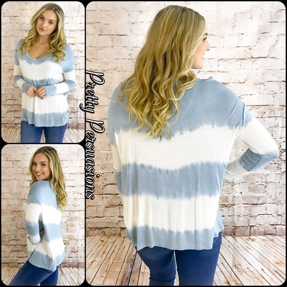 SALE‼️Tie Dyed Long Sleeve Relaxed Jersey Top - Picture 3 of 5