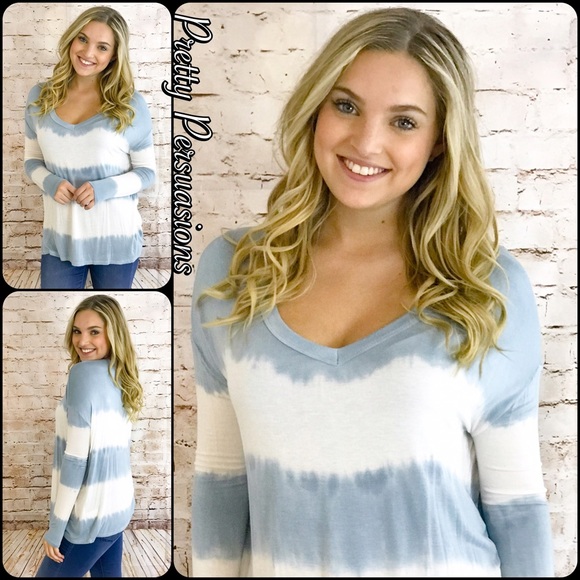 SALE‼️Tie Dyed Long Sleeve Relaxed Jersey Top - Picture 4 of 5