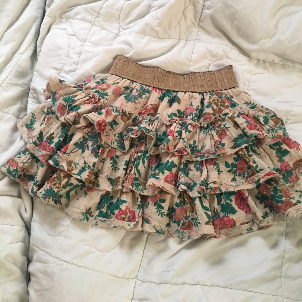 Floral tan stylish skirt LIMITED TIME SALE
