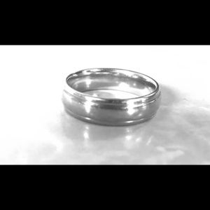 14k white gold men wedding band
