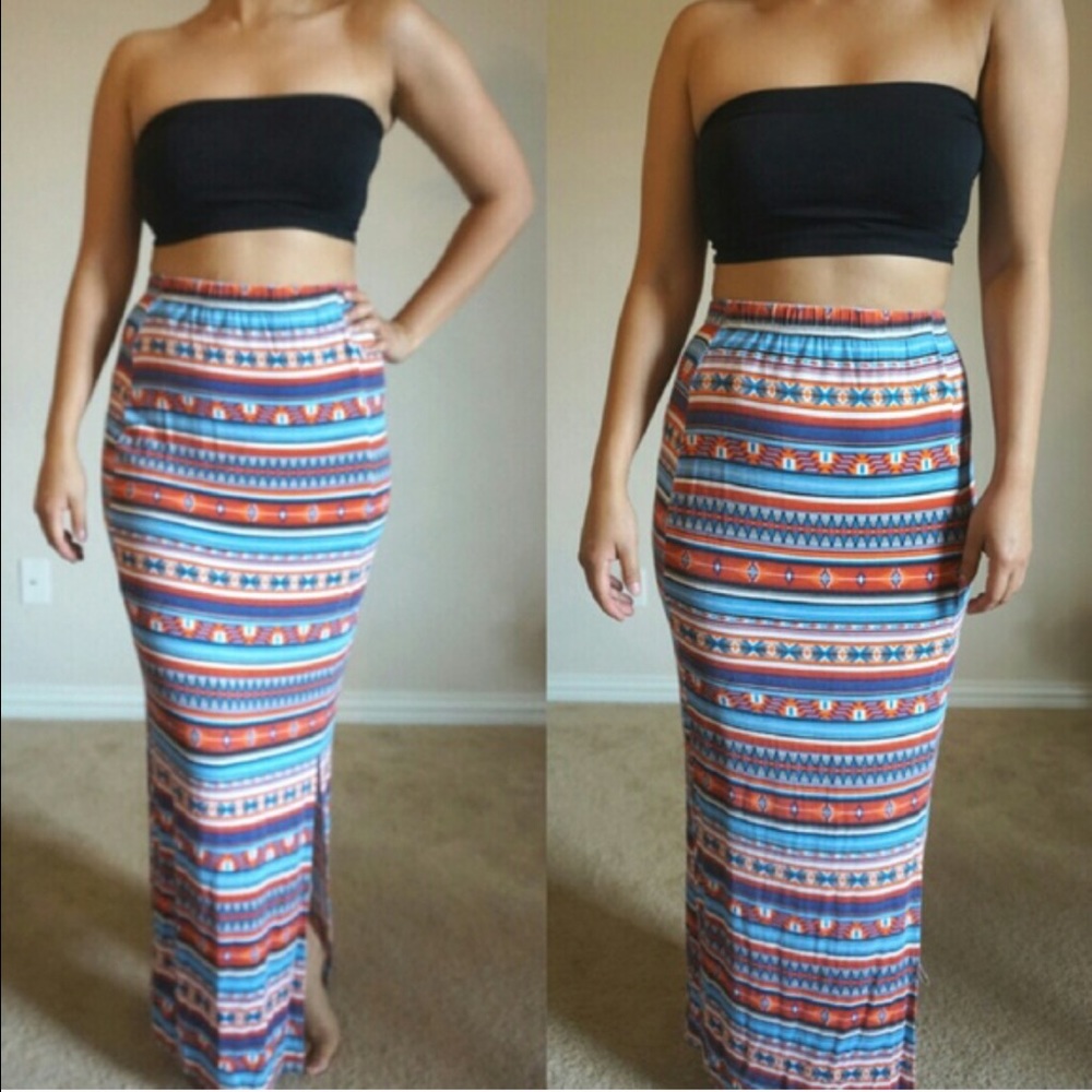 Tribal Aztec maxi skirt