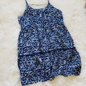 Mossimo Floral Sundress Navy Blue/White XL