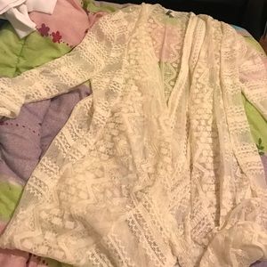 Women's cream see through cover up