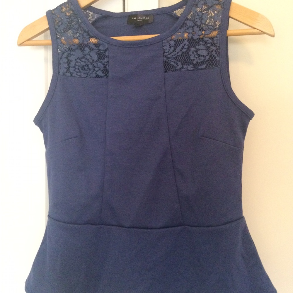 NWT The Limited Purple Peplum Top