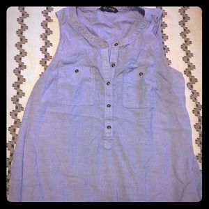 Express light denim sleeveless shirt