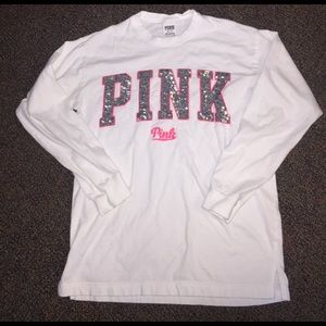 PINK long sleeve campus tee