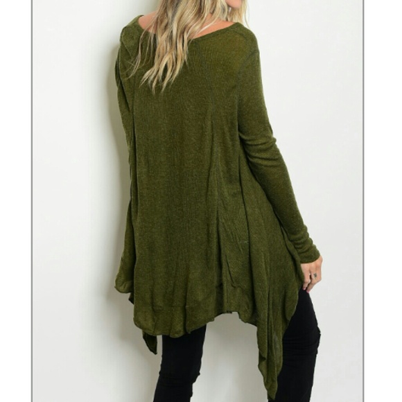 Olive green tunic top - Picture 2 of 2