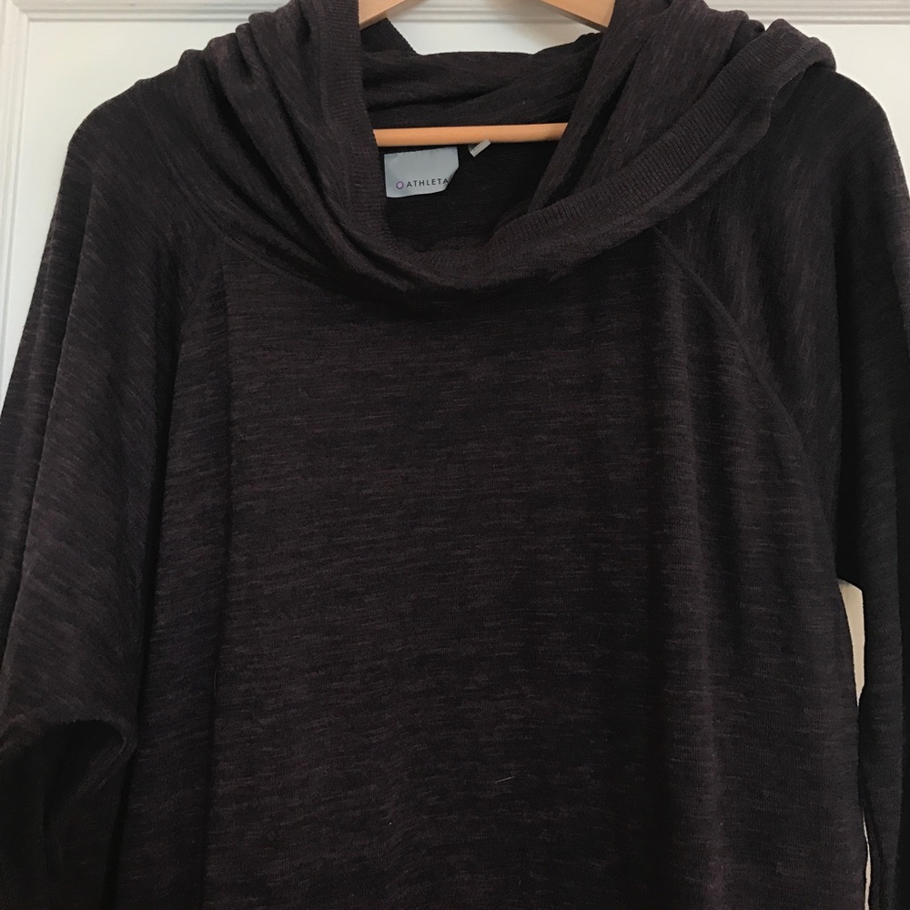 Athleta Wine color XL sweatshirt dress with hood