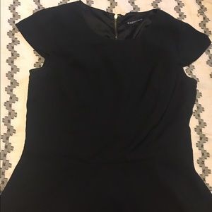 Black Express Cap Sleeve Peplum Top