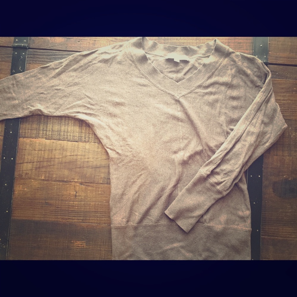 Light brown v-neck sweater from LOFT