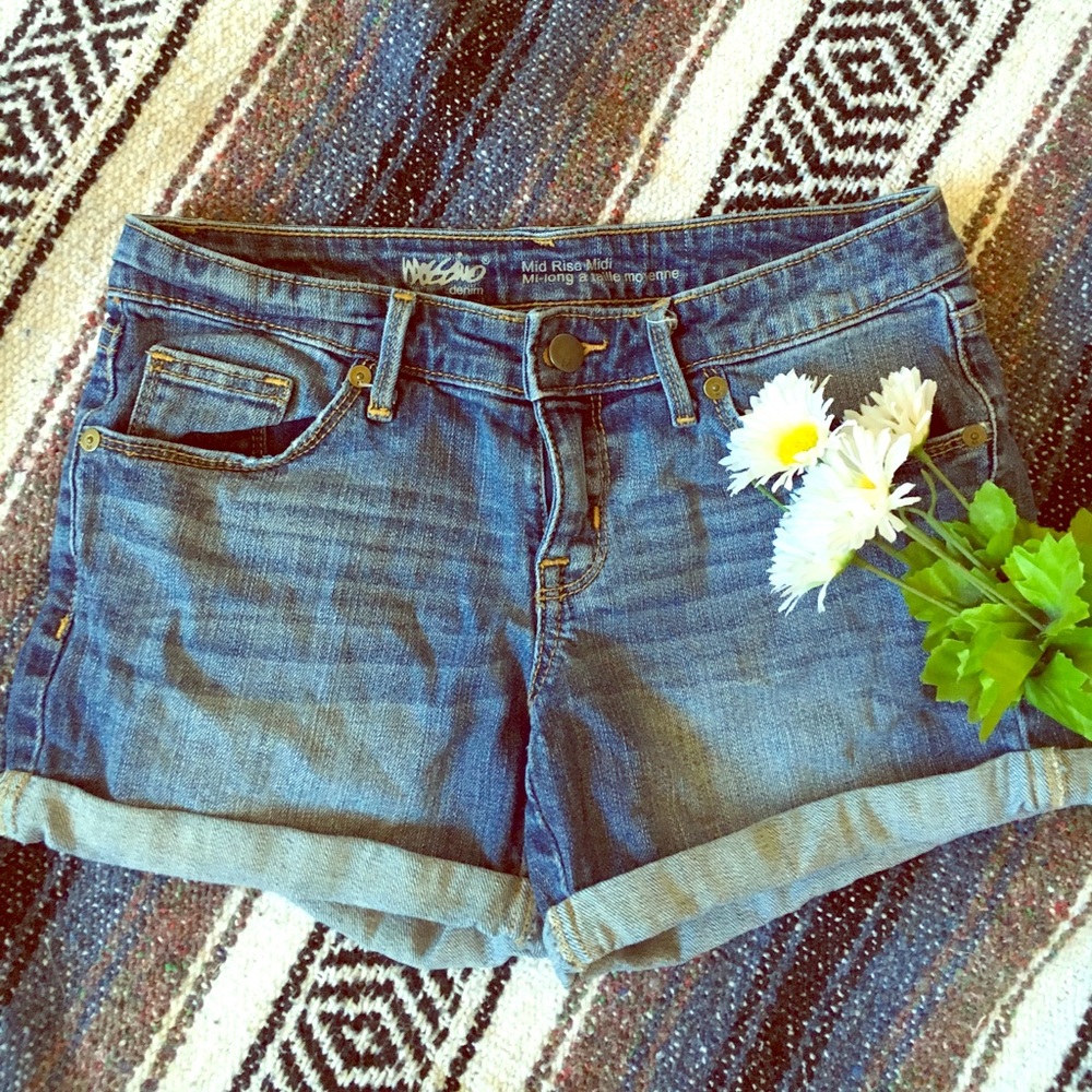 Cuffed Jean Shorts