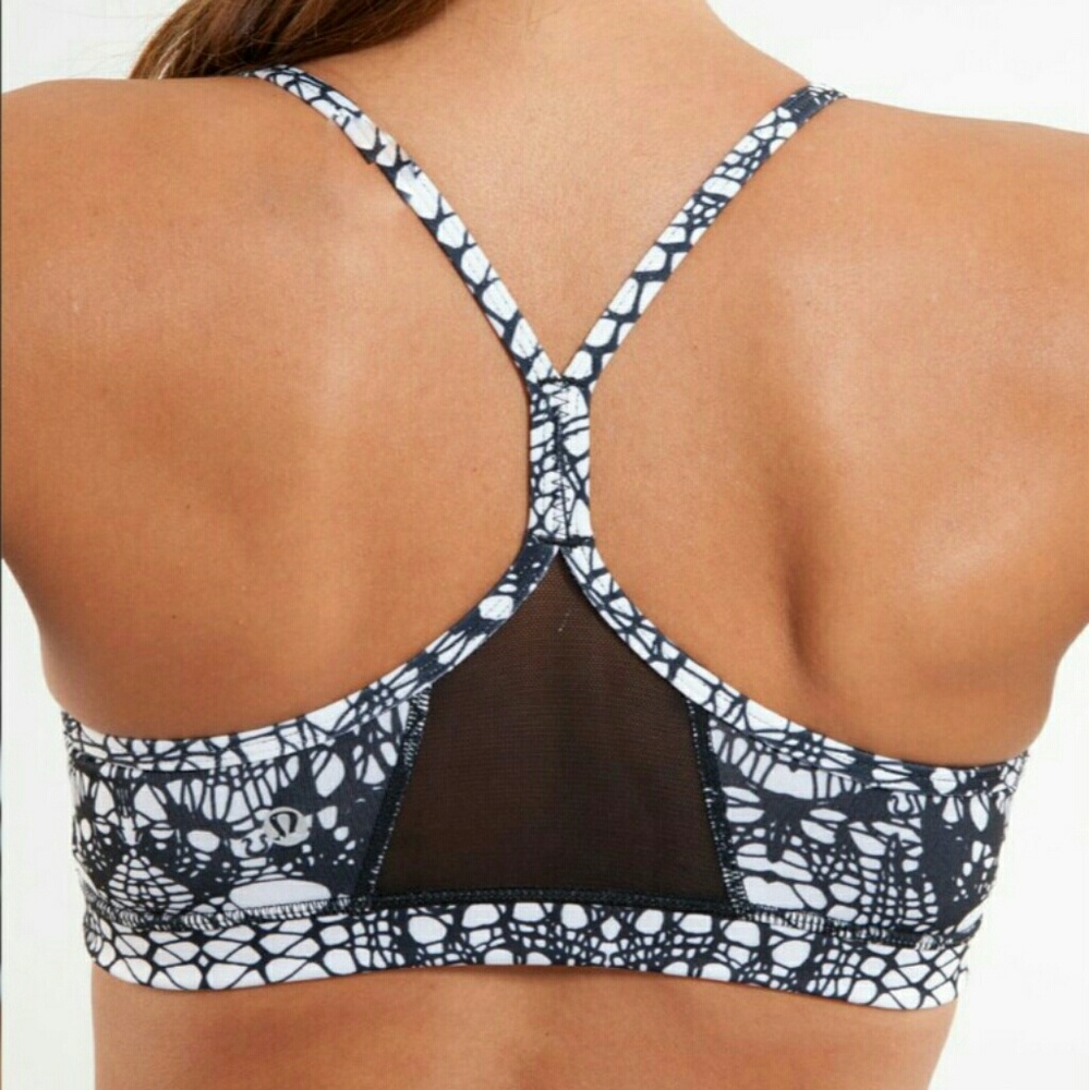 Lululemon Flow Y Bra IV Glacier Lace Sports Yoga