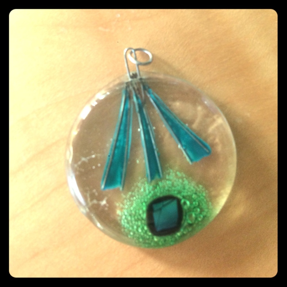 Glass Pendant with color inlay