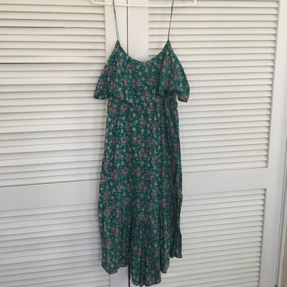 Blue Moon green floral prairie dress